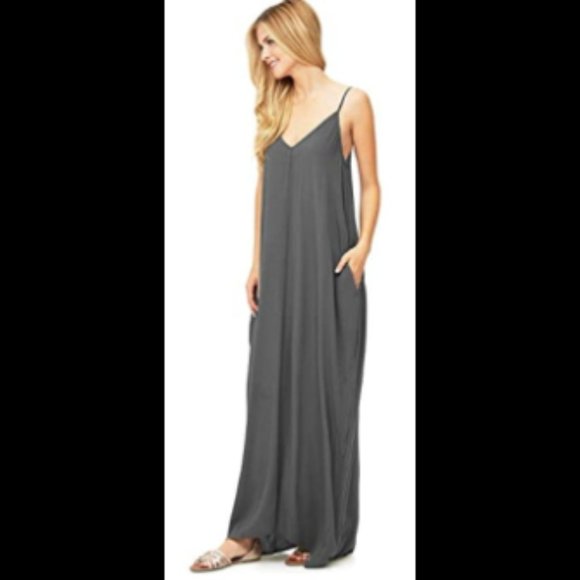 Love Stitch Gray Maxi Dress - Picture 1 of 2
